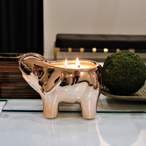 Rose Gold Elephant Candle