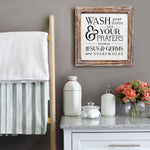 Distressed Brown Wash Your Hands Wall Art - Mahogany Home EssentialsFurniture