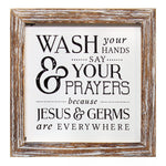 Distressed Brown Wash Your Hands Wall Art - Mahogany Home EssentialsFurniture