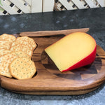 End Grain Cheese Board with Knife - Mahogany Home EssentialsTrays