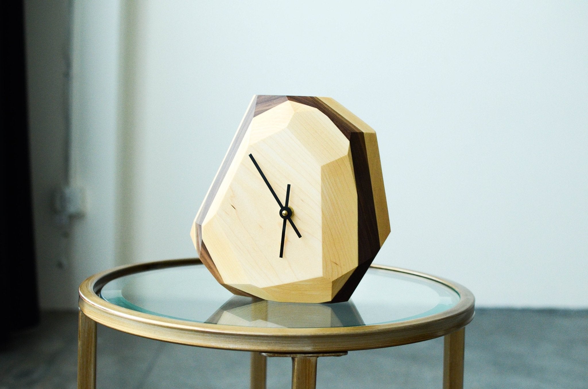 Geometric Wall & Table Clock - Mahogany Home EssentialsClocks
