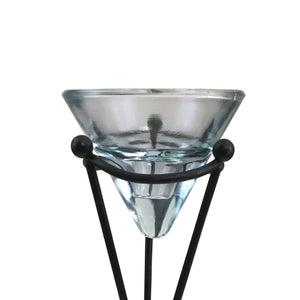 Glass Candleholder on Metal Pedestal - Mahogany Home EssentialsCandle Holder