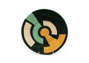 Large Bermuda Maze Round Basket 12" - Mahogany Home EssentialsWall Art