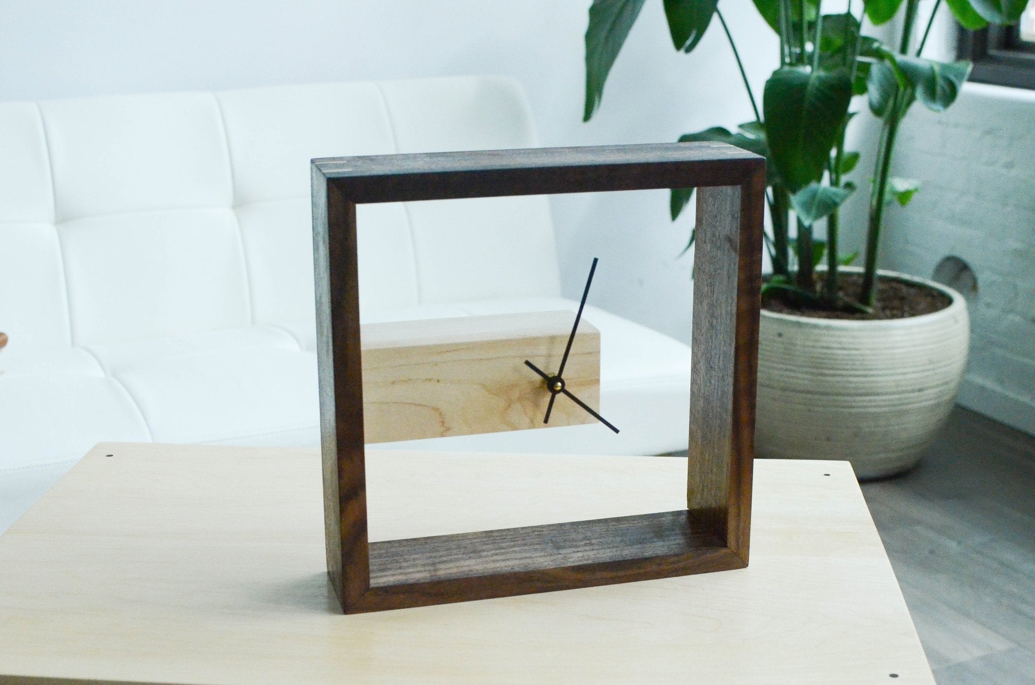 Modern Frame Wall and Table Clock - Mahogany Home EssentialsClocks