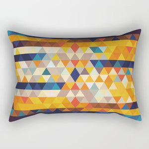 Orange & Blue Triangles Rectangle Pillow Cover - Mahogany Home EssentialsDecorative Pillows