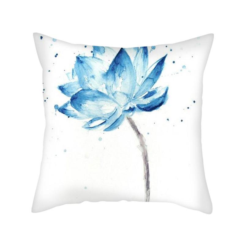 Groovy Blue and White Flower Power 18 by 18 inch Pillow Case Cover –  Relic828