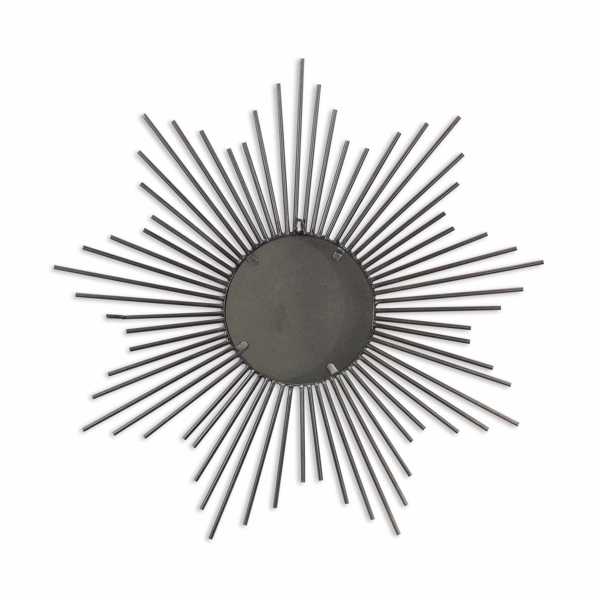 Striking Silver Metal Sunburst Design Wall Mirror - Mahogany Home EssentialsFurniture
