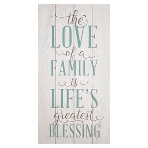 "The Love Of A Family Is A Life'S Greatest Blessing" Wooden Wall Decor - Mahogany Home Essentialswall art