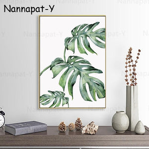 Tropical Green Leaves Wall Art - Mahogany Home Essentials