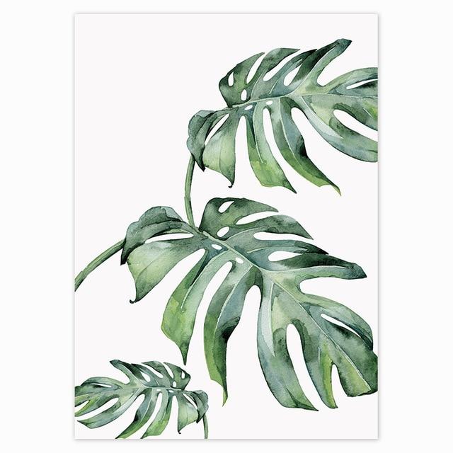 Tropical Green Leaves Wall Art - Mahogany Home Essentials
